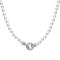 Gecko Jewellery Shell Pearl Necklace with Zirconia Sterling Silver Clasp