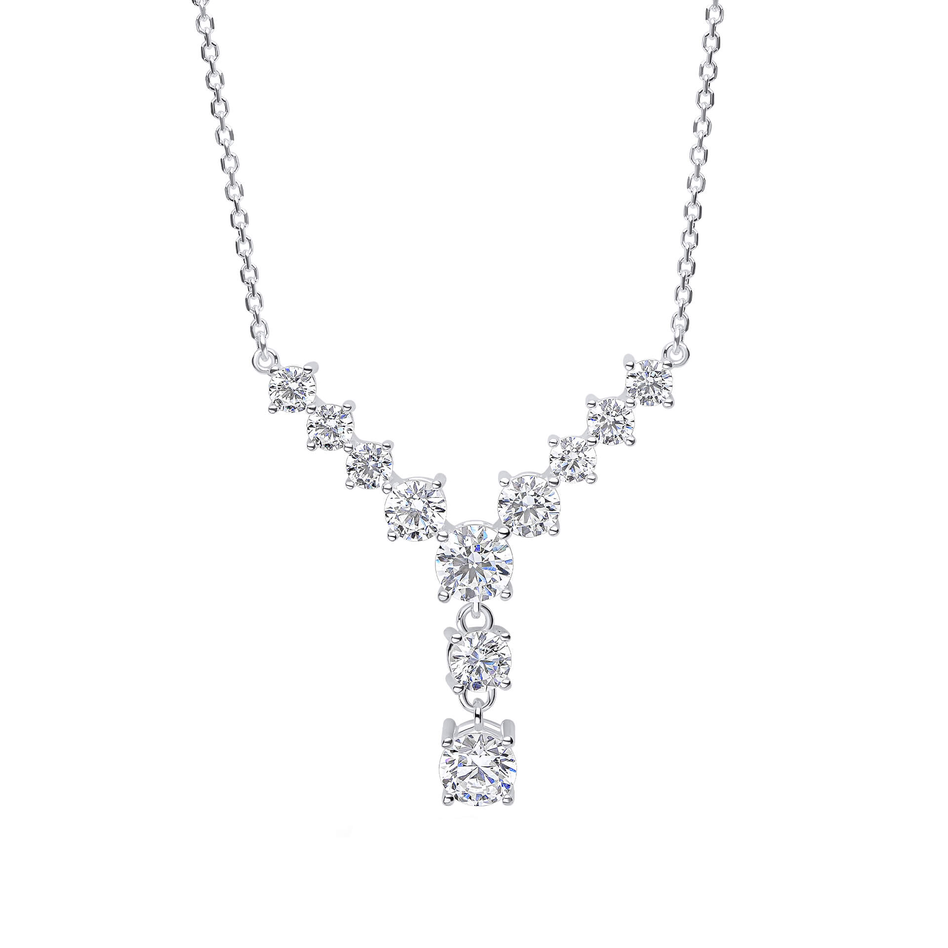 Gecko Jewellery Gradient Lariat Necklace in Recycled Sterling Silver