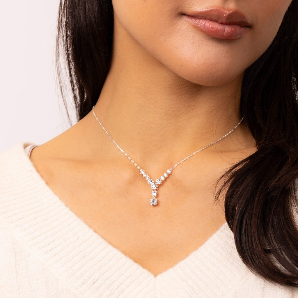 Gecko Jewellery Gradient Lariat Necklace in Recycled Sterling Silver