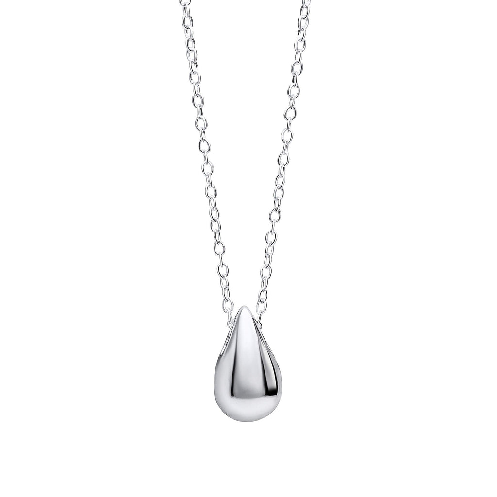 Gecko Jewellery Solid Teardrop Necklace in Recycled Sterling Silver