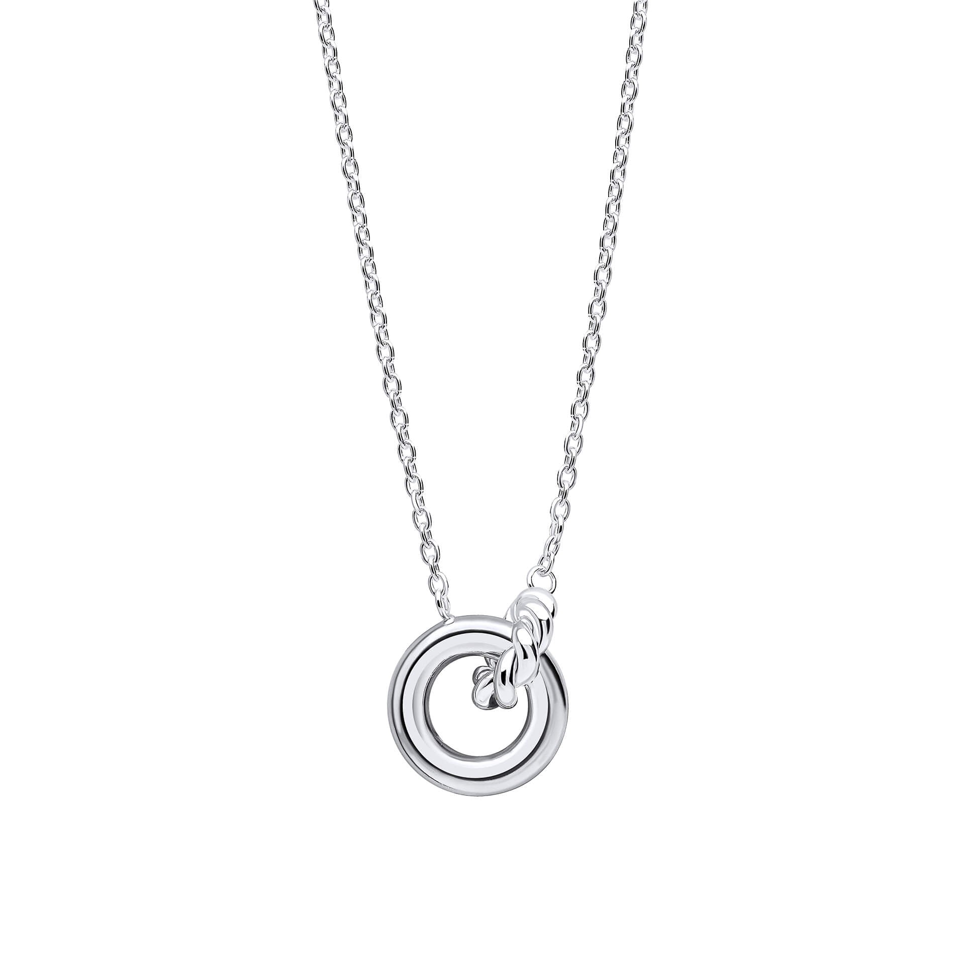 Gecko Jewellery Recycled Sterling Silver Linked Circles Rope Necklace