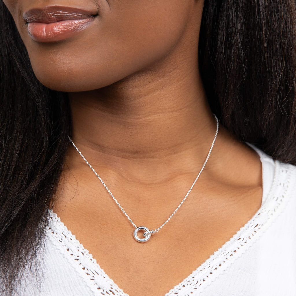 Gecko Jewellery Recycled Sterling Silver Linked Circles Rope Necklace