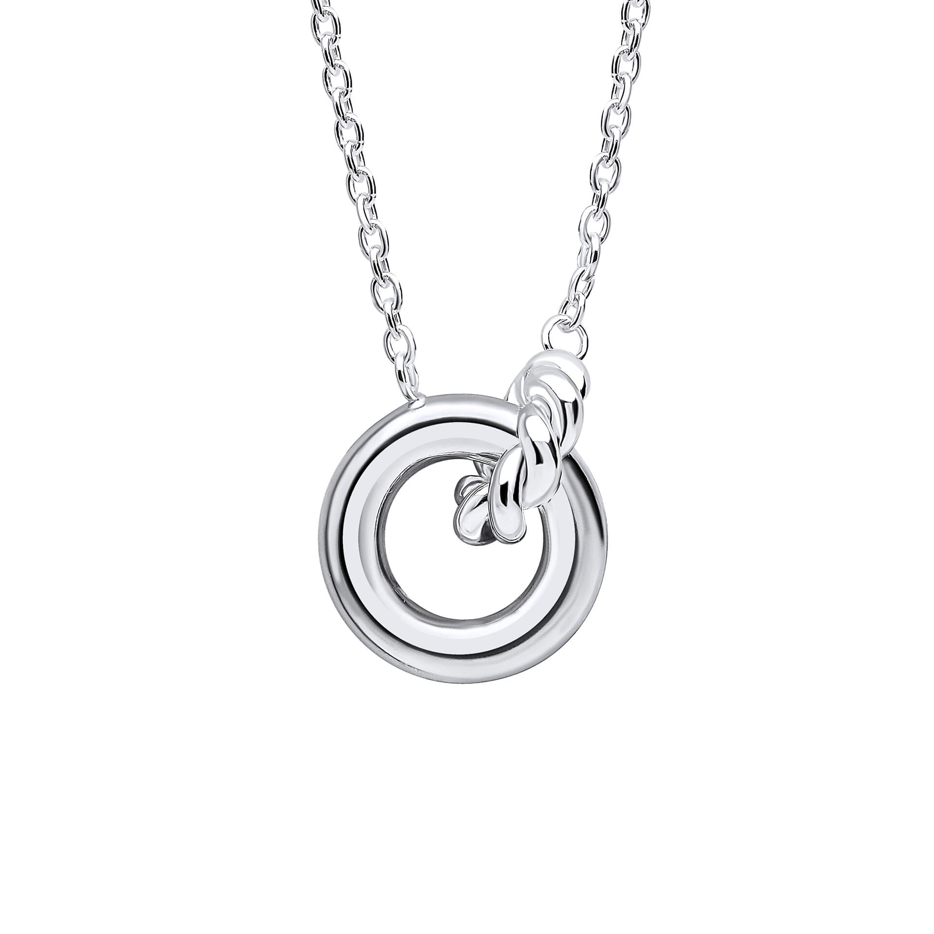 Gecko Jewellery Recycled Sterling Silver Linked Circles Rope Necklace