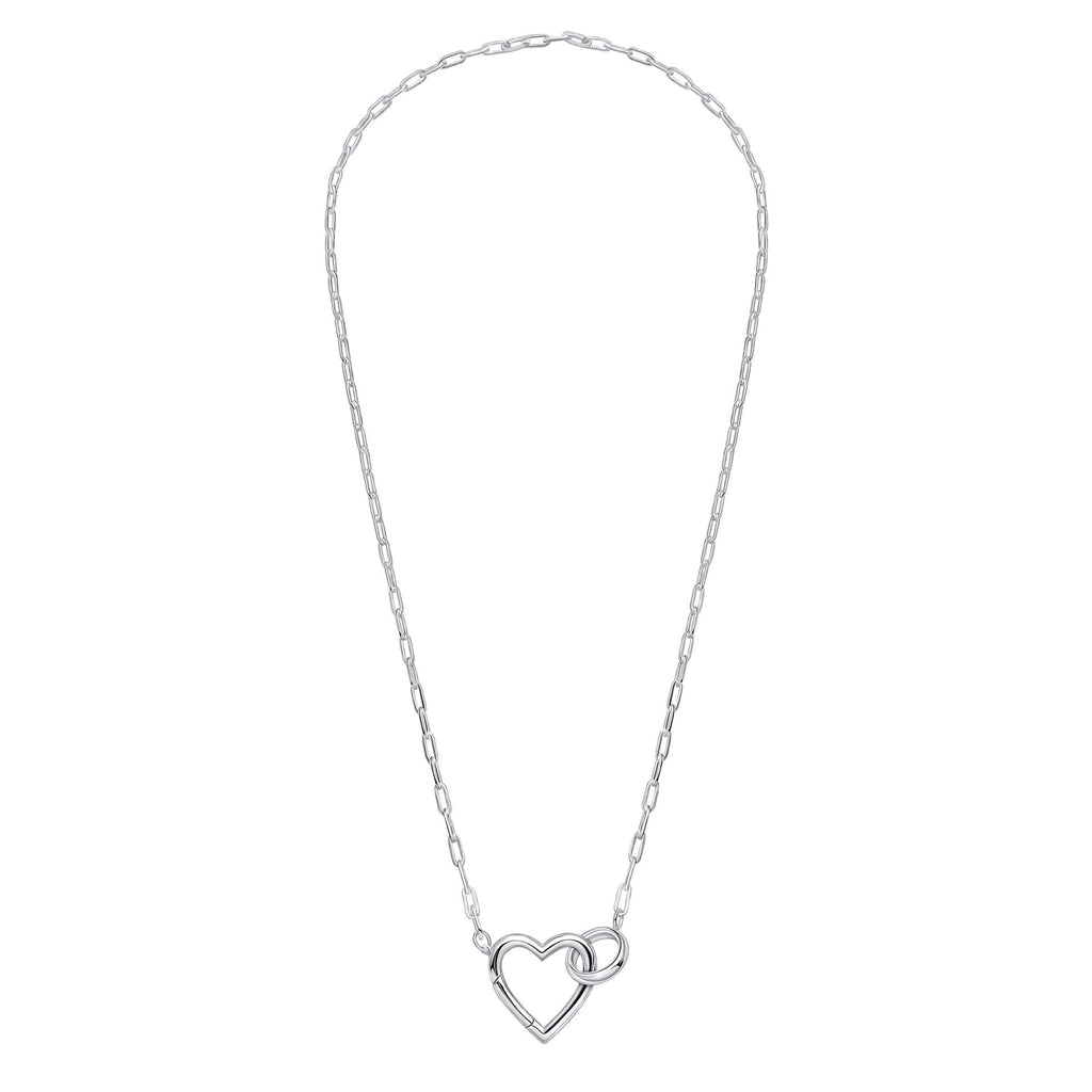 Gecko Jewellery Recycled Sterling Silver Heart Connection Necklace