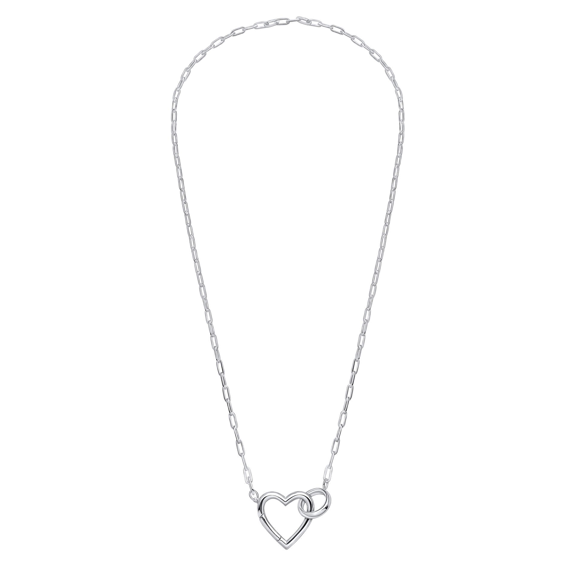 Gecko Jewellery Recycled Sterling Silver Heart Connection Necklace