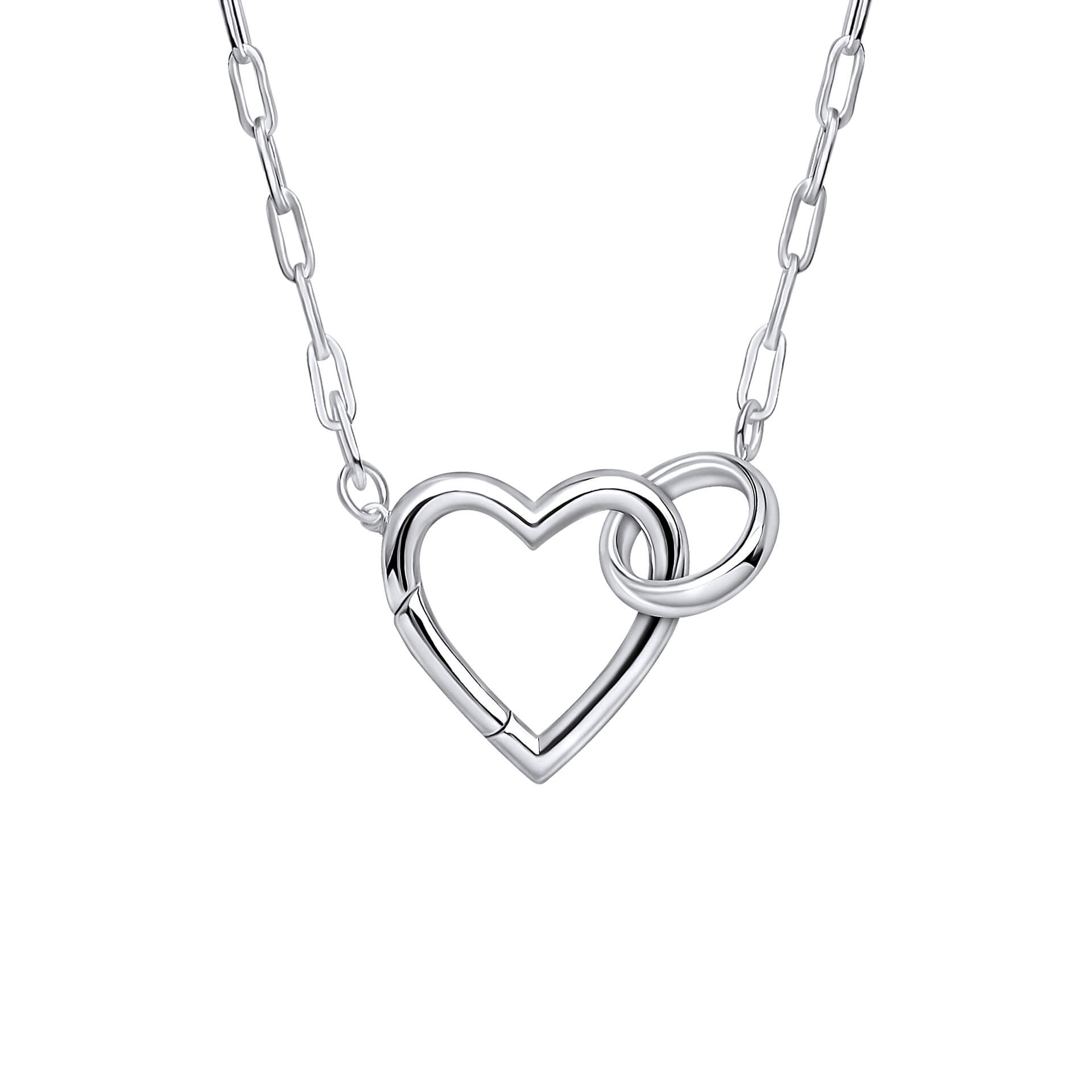 Gecko Jewellery Recycled Sterling Silver Heart Connection Necklace