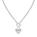 Gecko Jewellery Recycled Sterling Silver Filigree Heart T-Bar Necklace