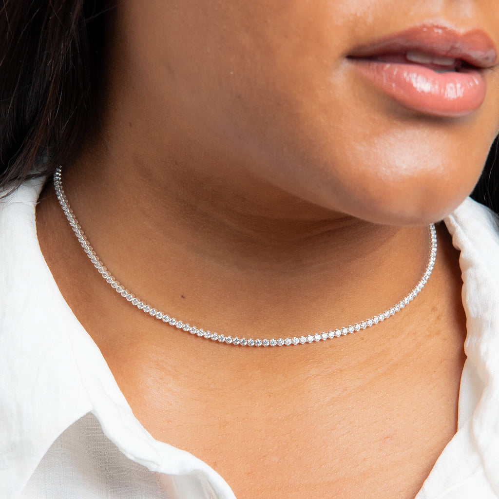 Gecko Jewellery Cup Chain Necklace – Recycled Silver & Cubic Zirconia