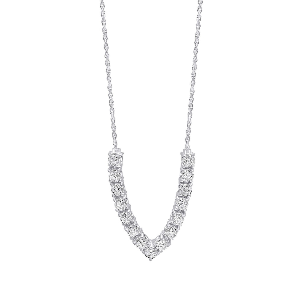 Gecko Jewellery V Shape Necklace – Recycled Sterling Silver & Zirconia