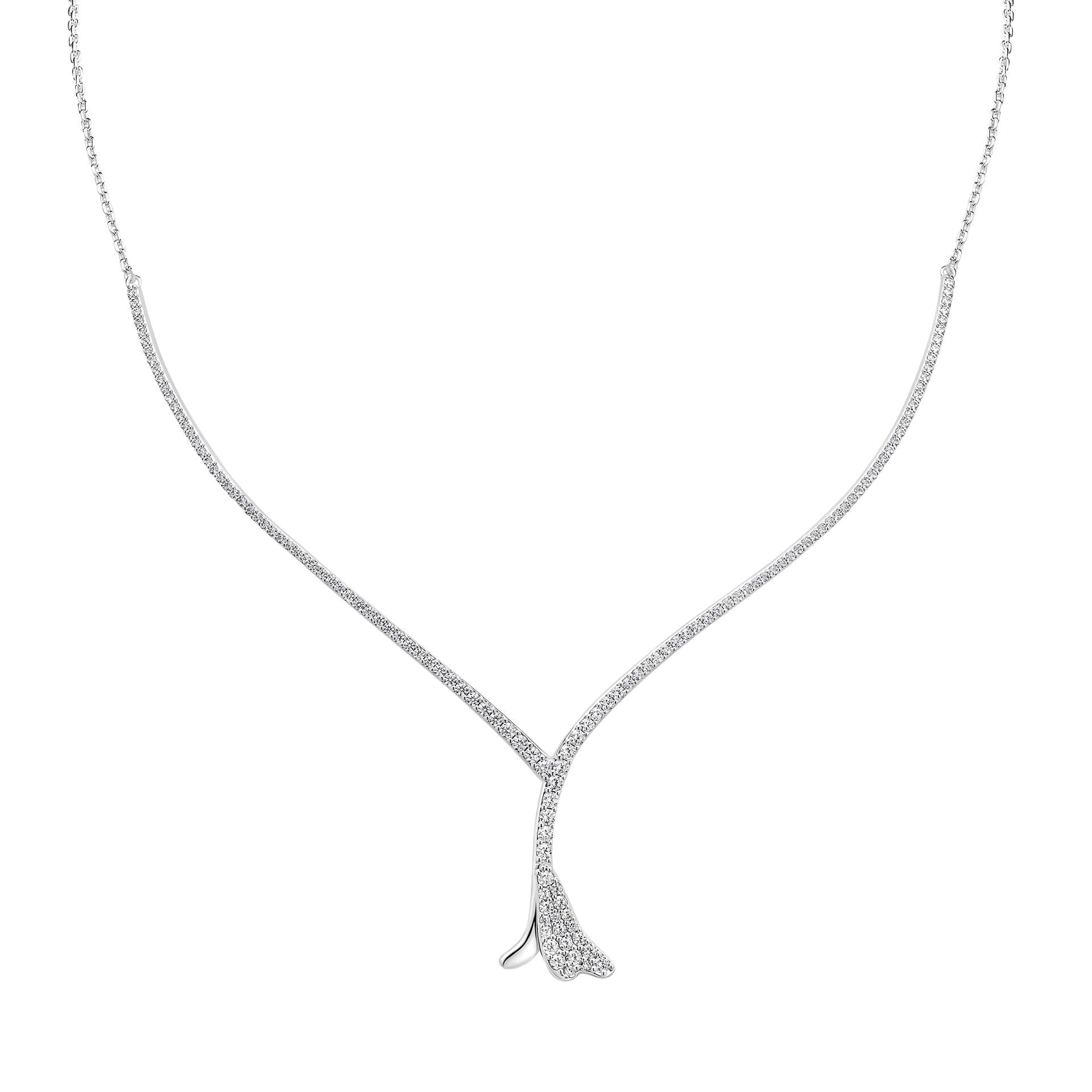 Gecko Jewellery Floribunda Silver-Plated Cubic Zirconia Necklace