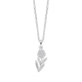 Gecko Serena Flower Necklace – Silver Plated with Cubic Zirconia