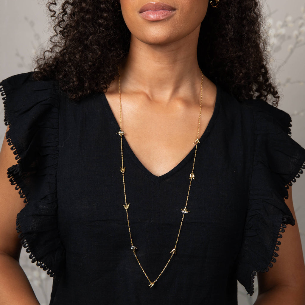 Camelot Flower Necklace – Gold and Silver-Plated by Gecko Jewellery