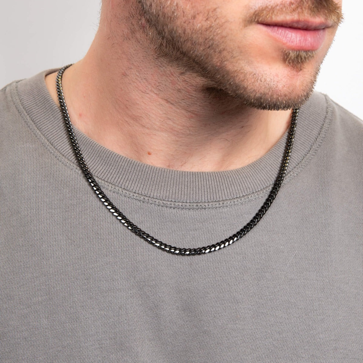 Gecko Jewellery Cuban Link Chain - Gunmetal Recycled Sterling Silver