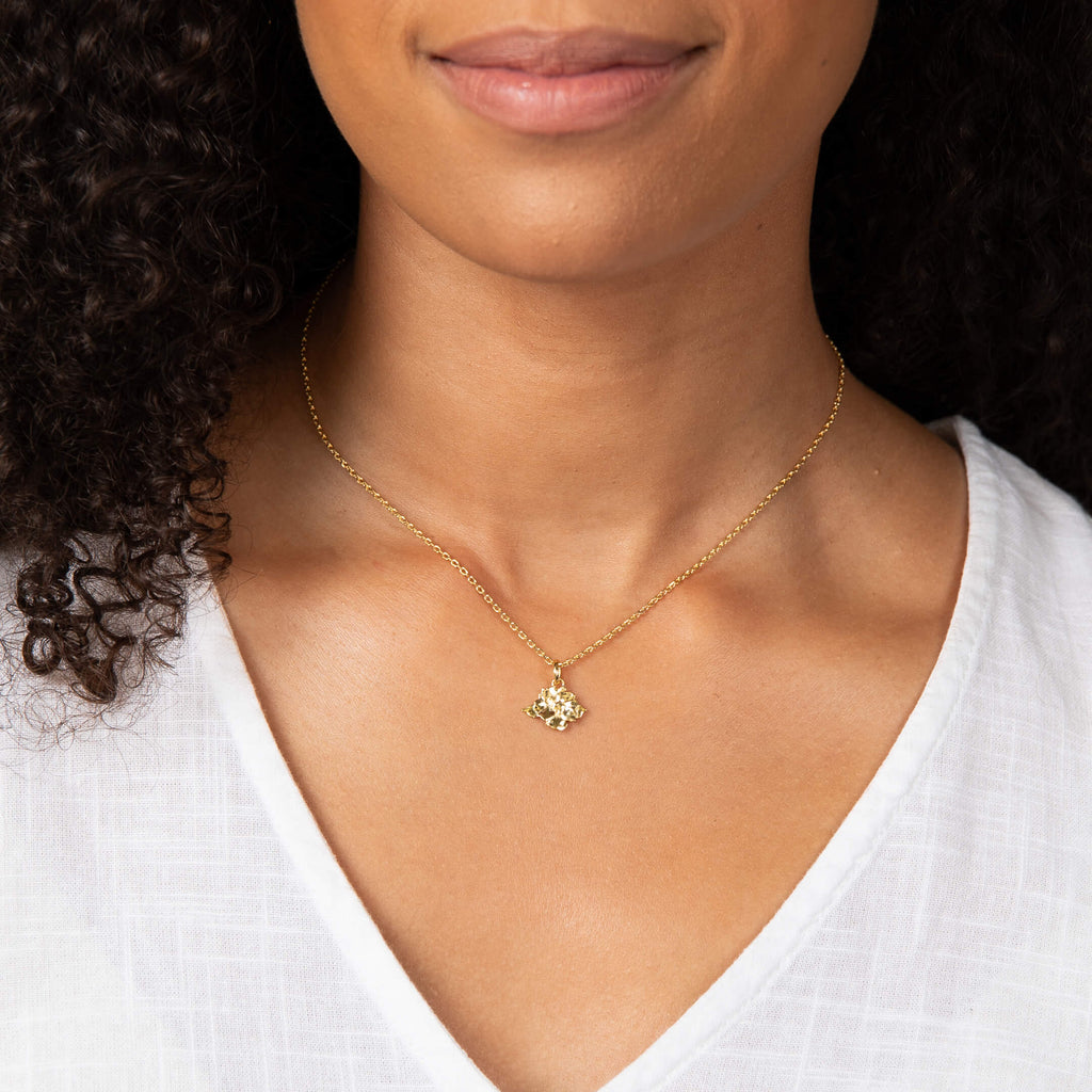 Laura Ashley Albertine Rose Necklace | Silver or Gold-Plated Brass