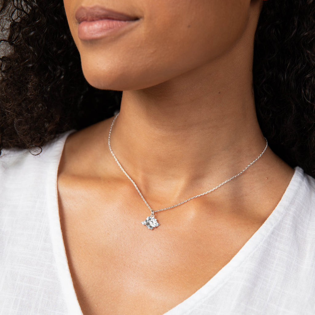 Laura Ashley Albertine Rose Necklace | Silver or Gold-Plated Brass