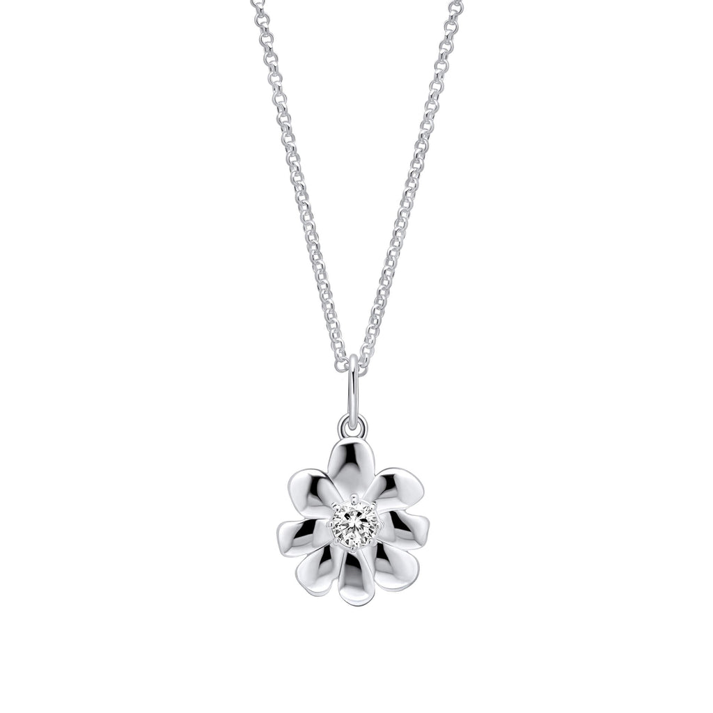 Laura Ashley Cosmos Flower Necklace | Silver or Gold Plated Brass