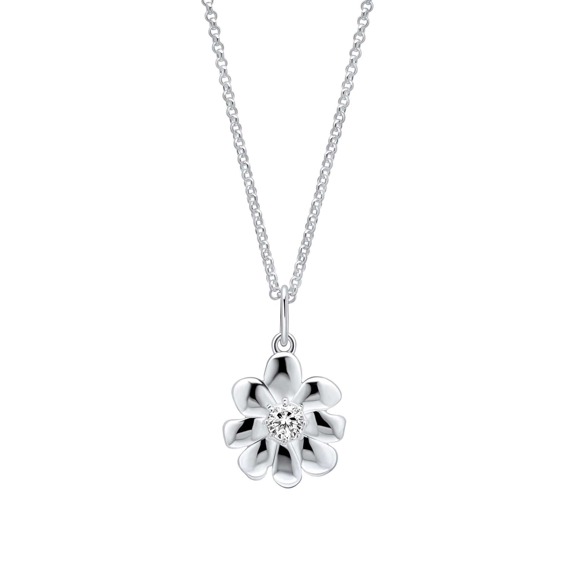 Laura Ashley Cosmos Flower Necklace | Silver or Gold Plated Brass