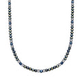 Gecko Jewellery Blue Hematite Bead Necklace with Stainless Steel Accents