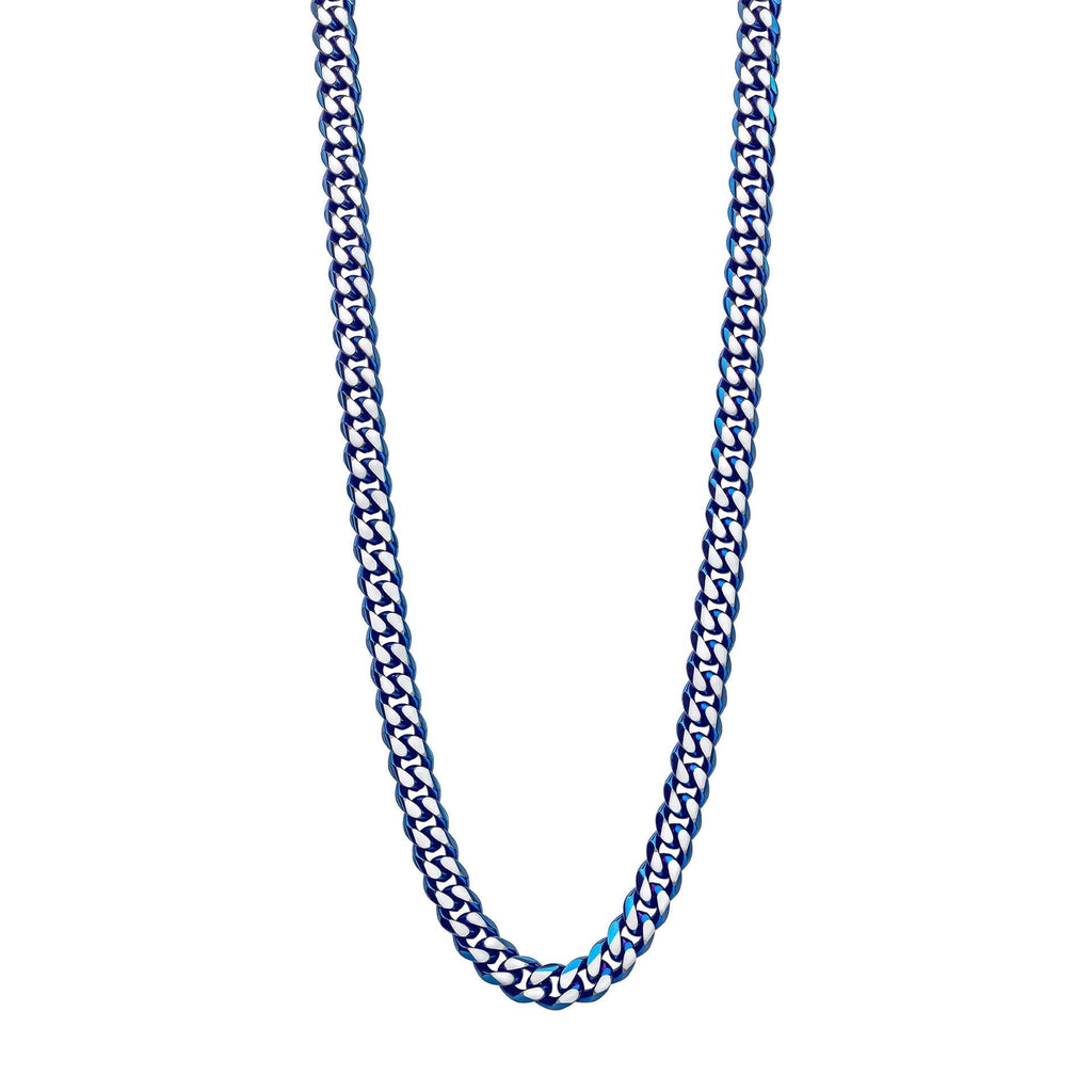 Gecko Jewellery Blue Curb Chain Necklace – Stainless Steel Jewelry