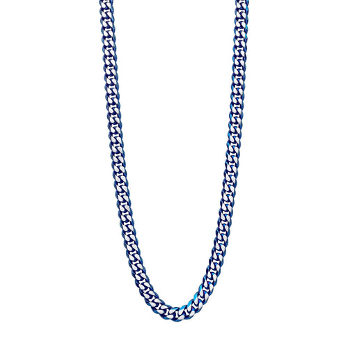 Gecko Jewellery Blue Curb Chain Necklace – Stainless Steel Jewelry