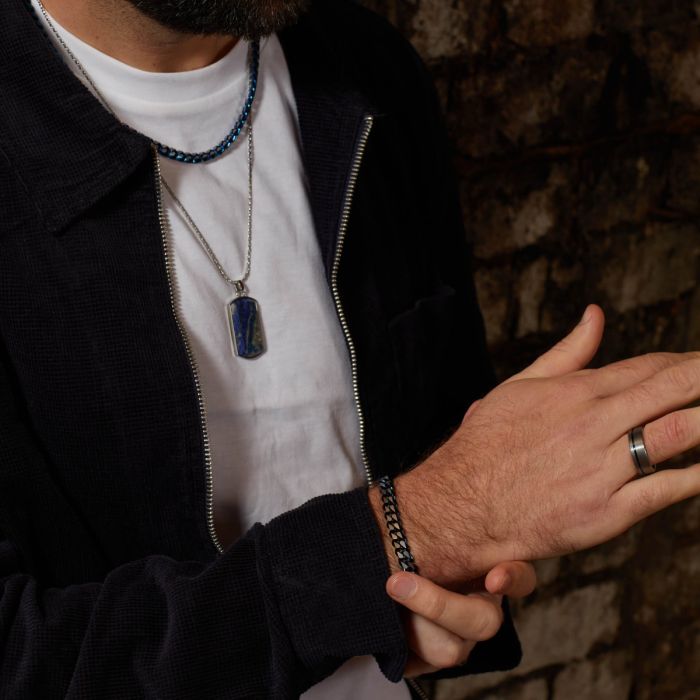 Gecko Jewellery Blue Curb Chain Bracelet – Stainless Steel Jewelry