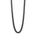 Gecko Jewellery Black Brushed Stainless Steel Curb Chain Necklace