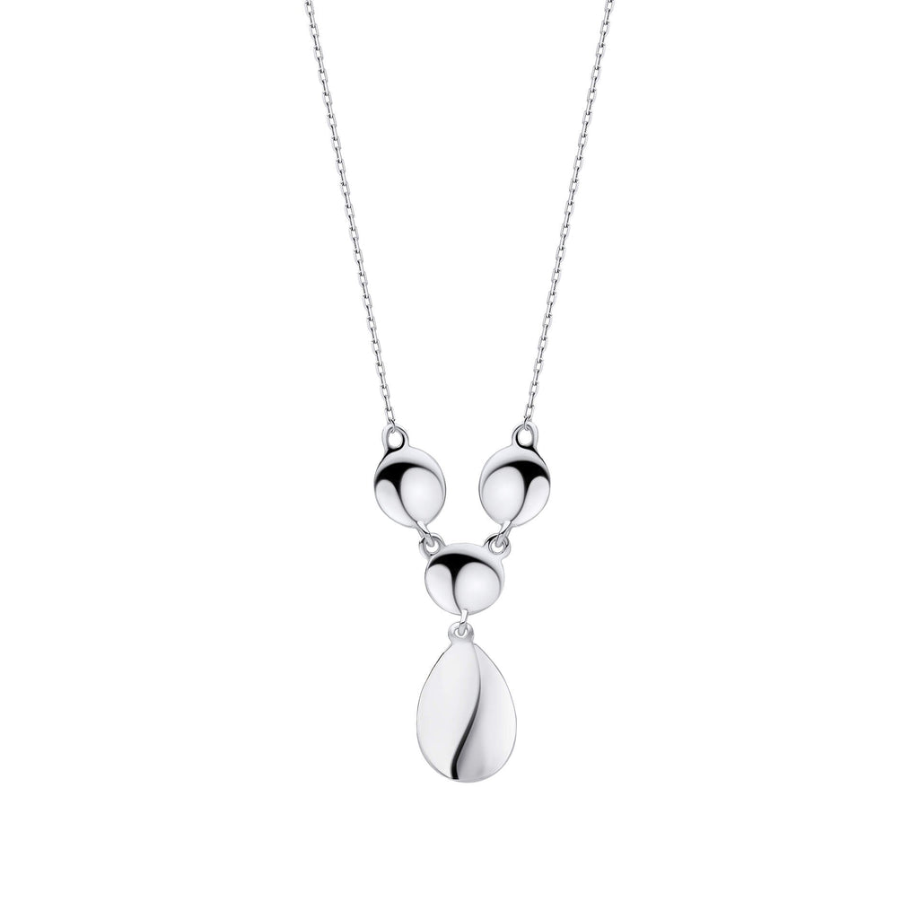Gecko Jewellery Organic Pebble Drop Necklace | Recycled Sterling Silver