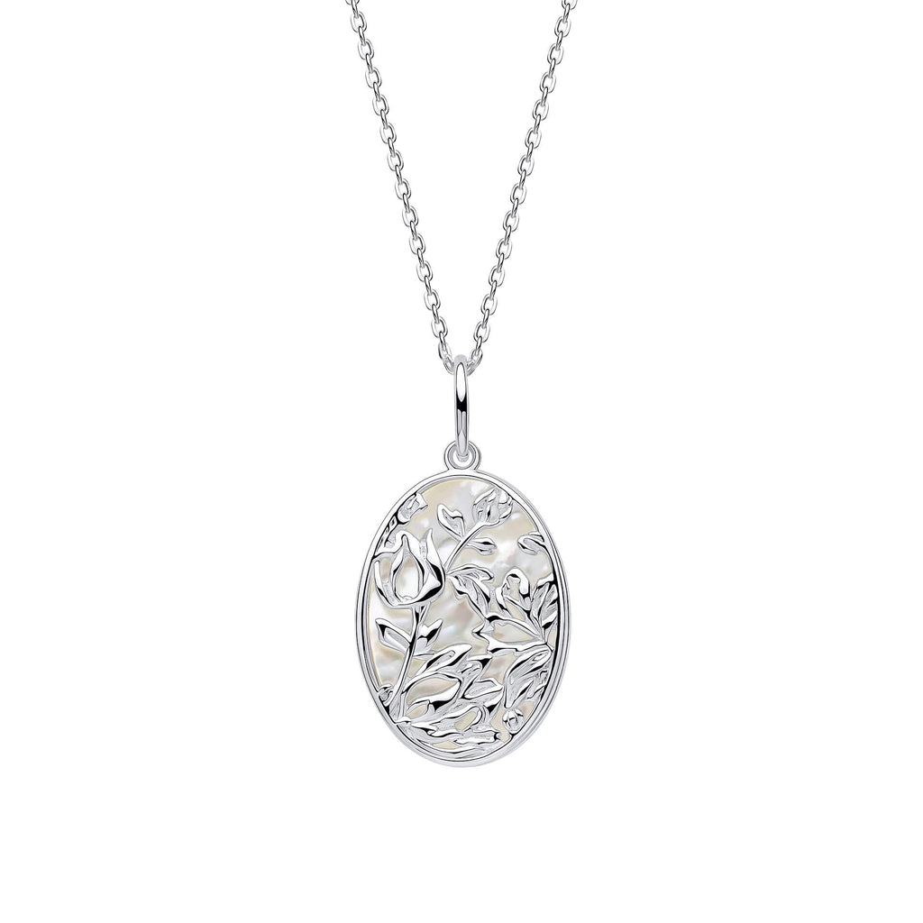 Laura Ashley Lambton Garden Necklace | Recycled Silver & Mother of Pearl