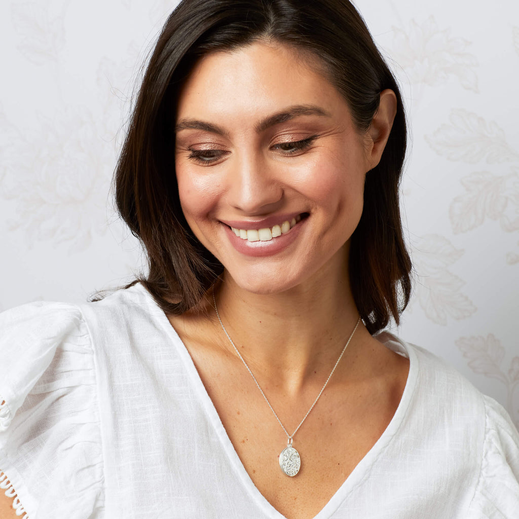 Laura Ashley Lambton Garden Necklace | Recycled Silver & Mother of Pearl
