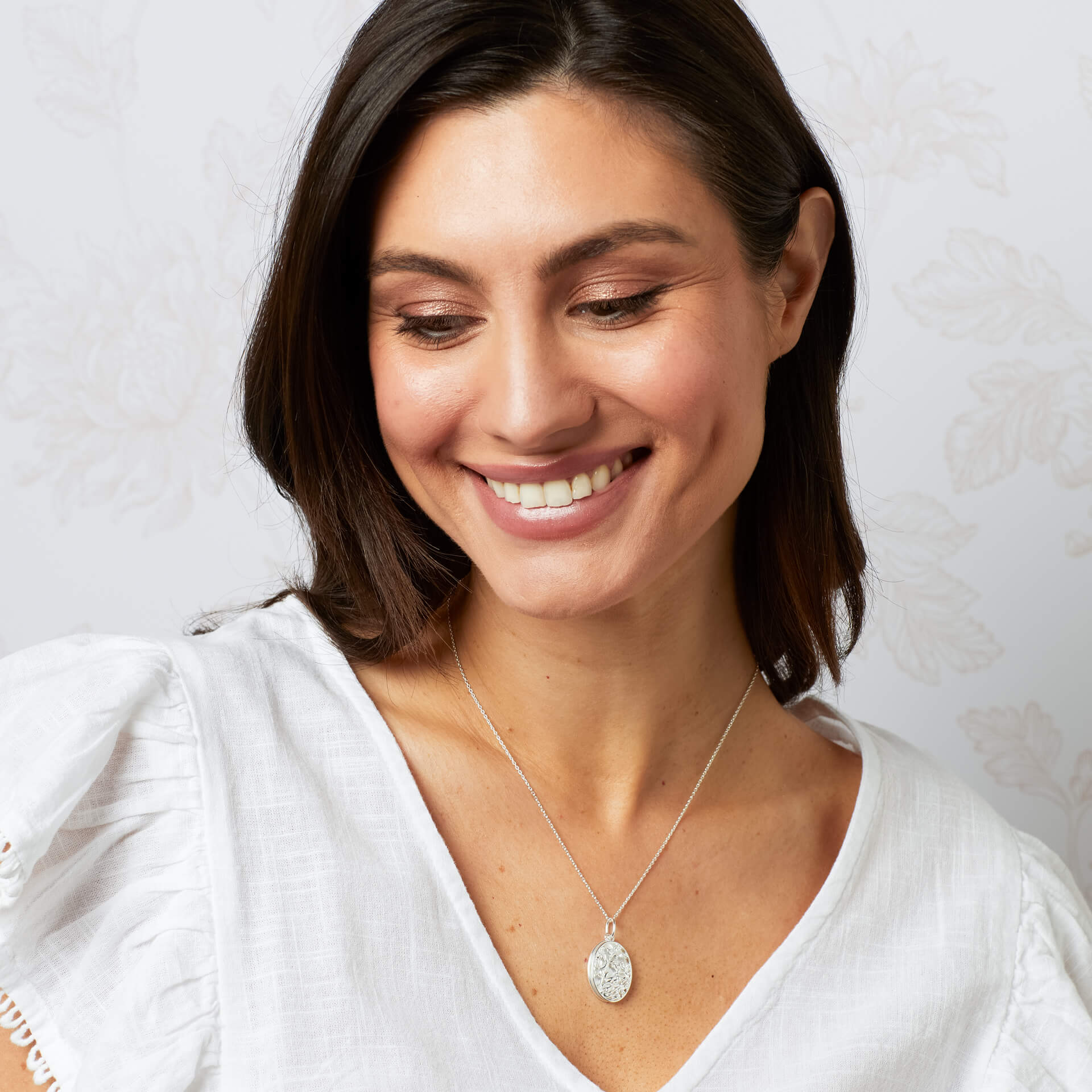 Laura Ashley Lambton Garden Necklace | Recycled Silver & Mother of Pearl