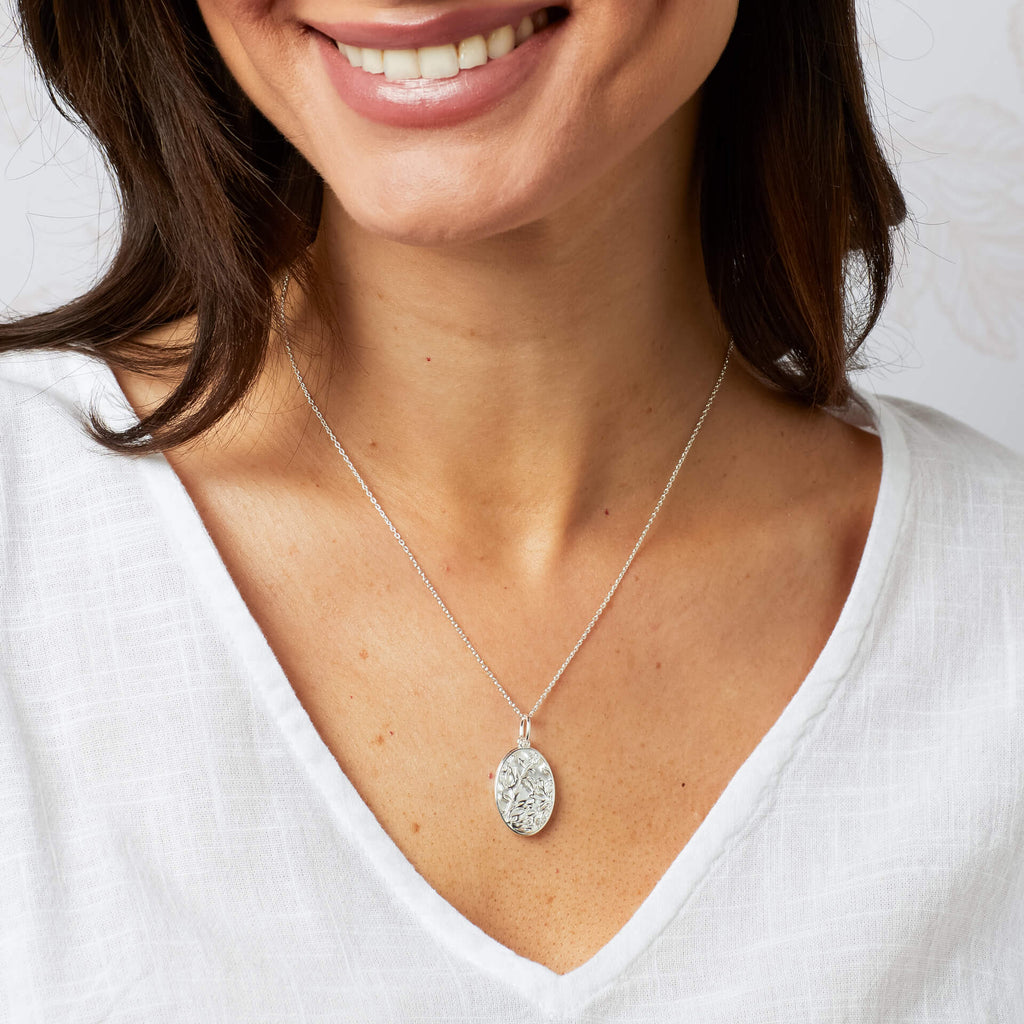 Laura Ashley Lambton Garden Necklace | Recycled Silver & Mother of Pearl