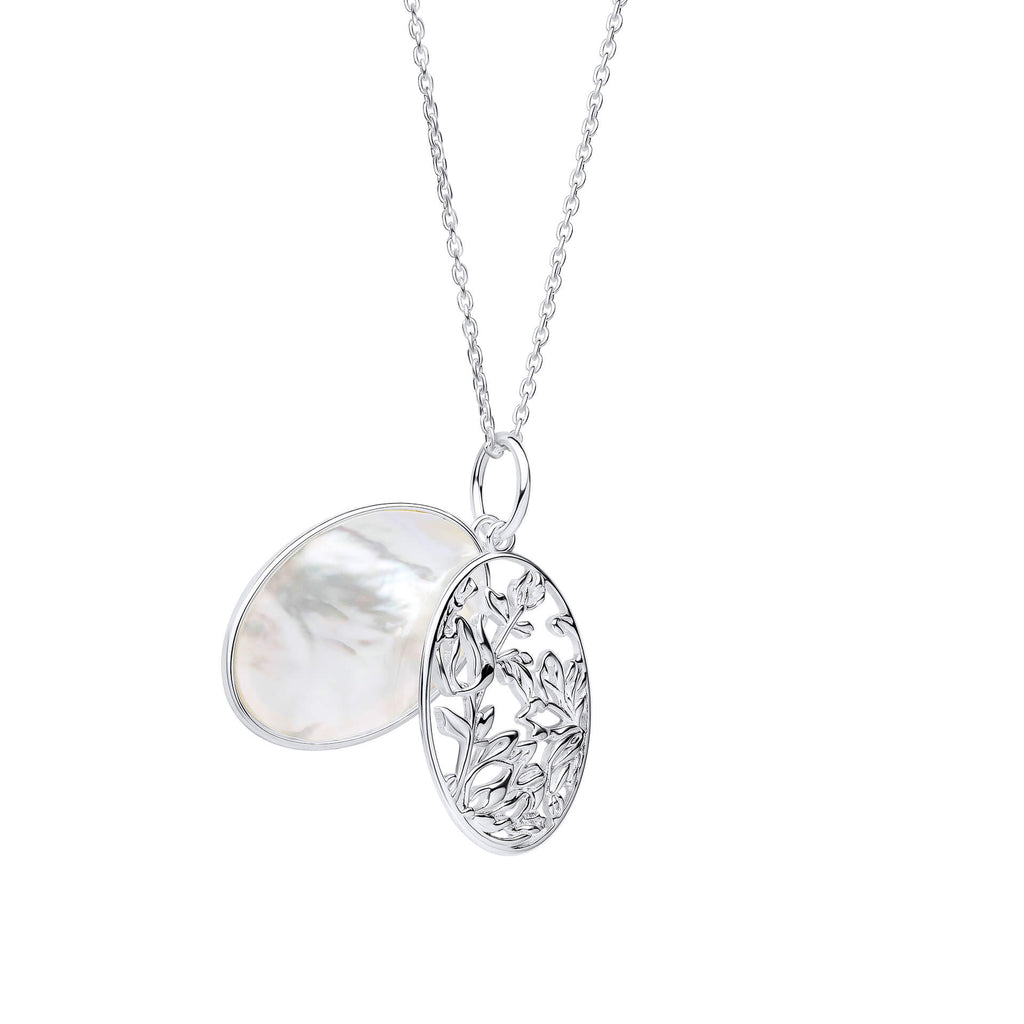 Laura Ashley Lambton Garden Necklace | Recycled Silver & Mother of Pearl