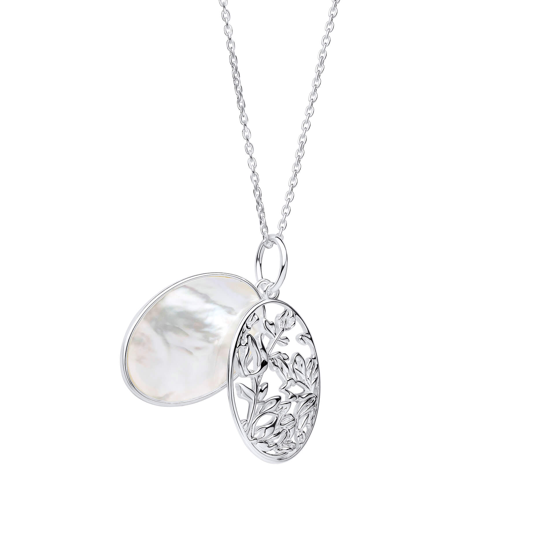 Laura Ashley Lambton Garden Necklace | Recycled Silver & Mother of Pearl