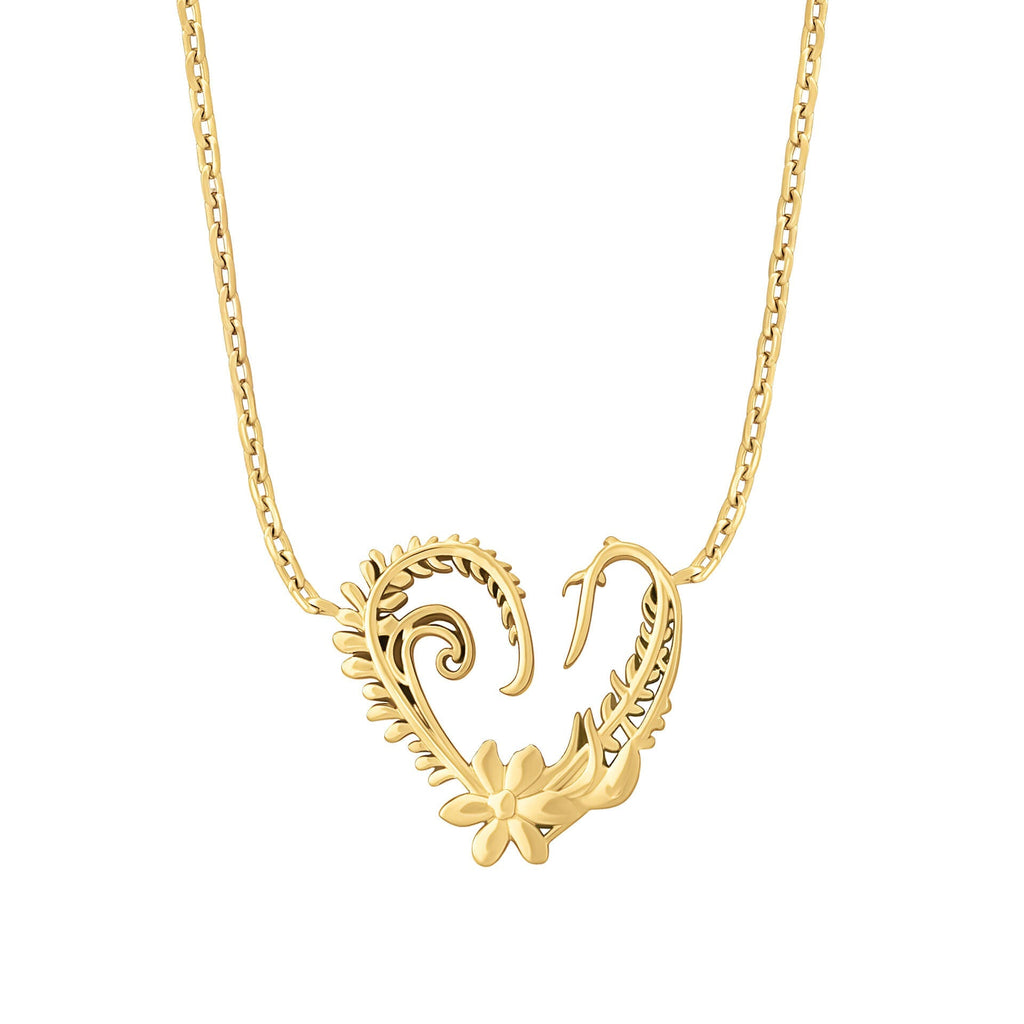 Gecko Jewellery Baroque Heart Necklace | Gold-Plated Brass Pendant