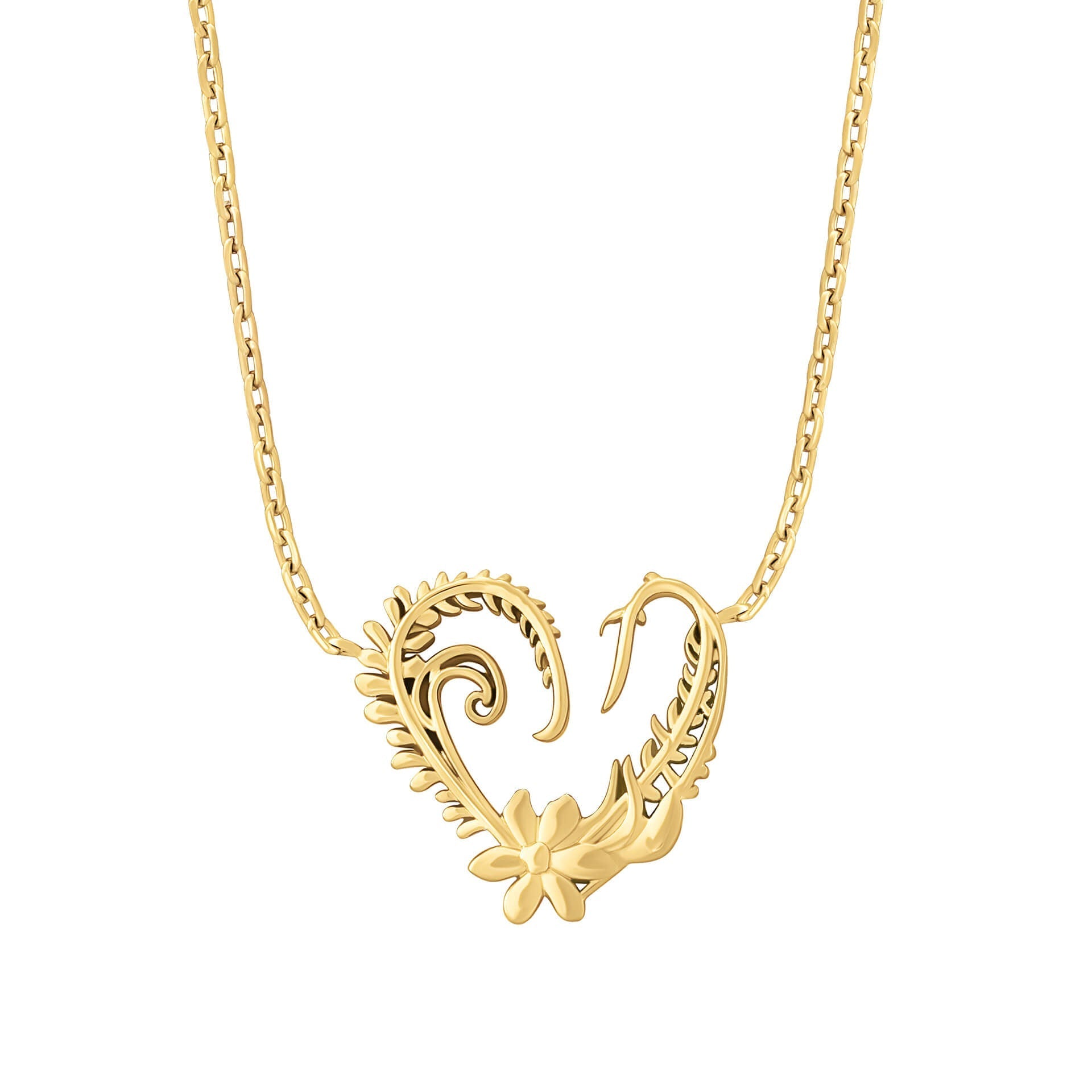 Gecko Jewellery Baroque Heart Necklace | Gold-Plated Brass Pendant