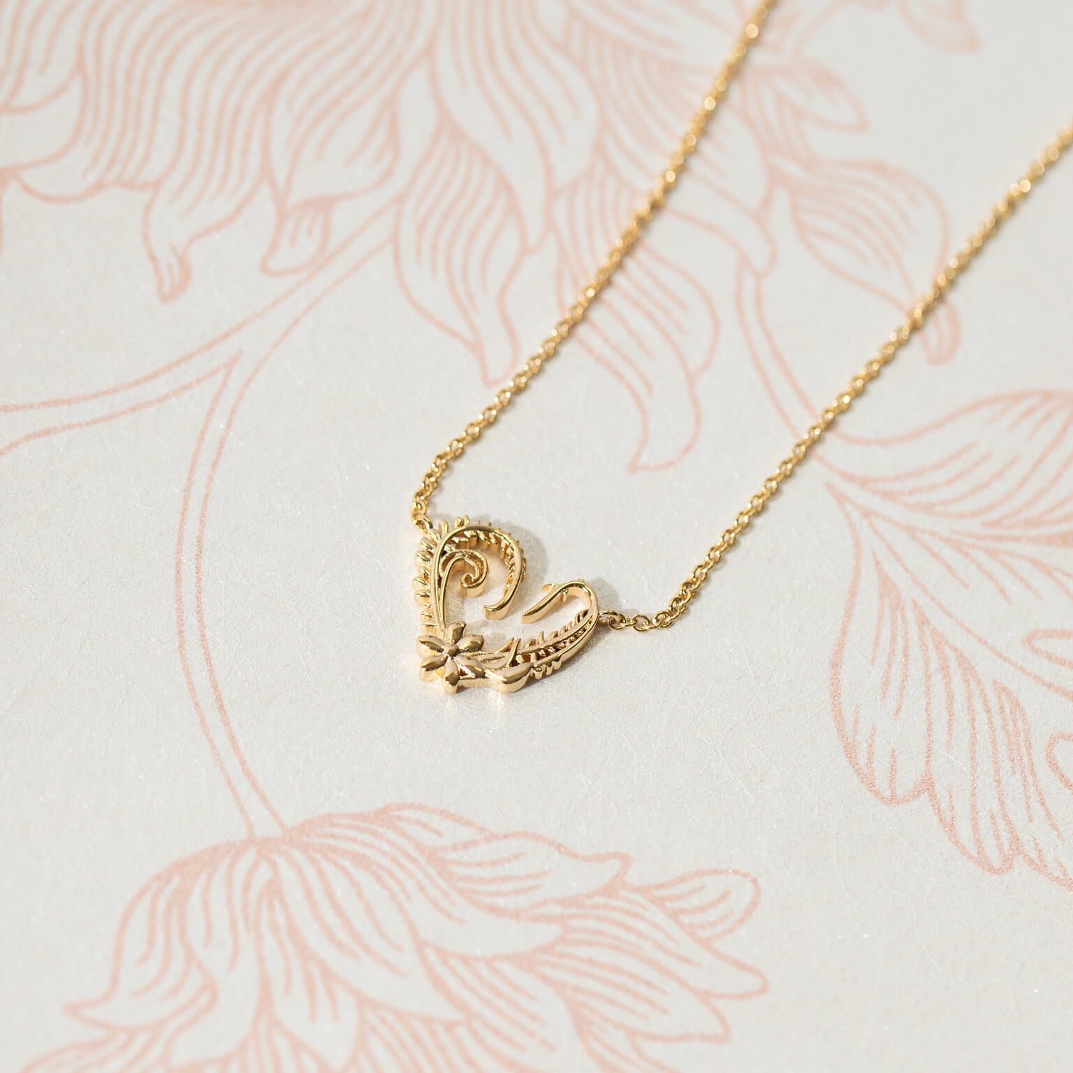 Gecko Jewellery Baroque Heart Necklace | Gold-Plated Brass Pendant