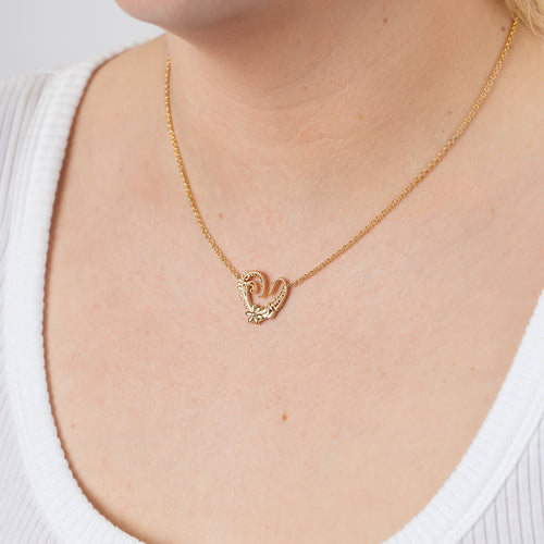 Gecko Jewellery Baroque Heart Necklace | Gold-Plated Brass Pendant