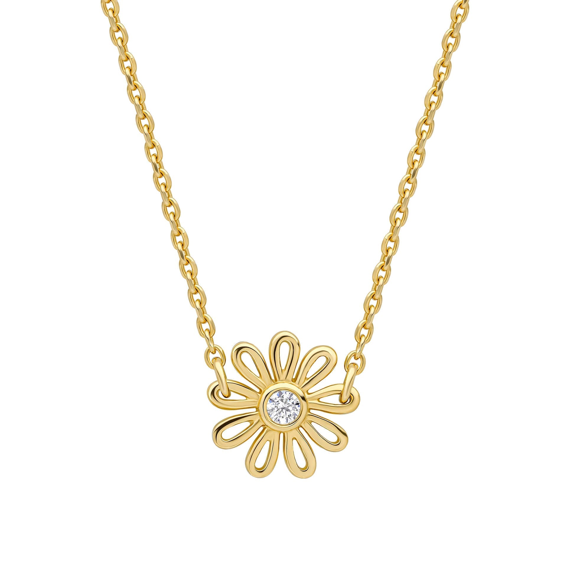 Laura Ashley Thorncliff Daisy Necklace – Recycled Silver & Zirconia