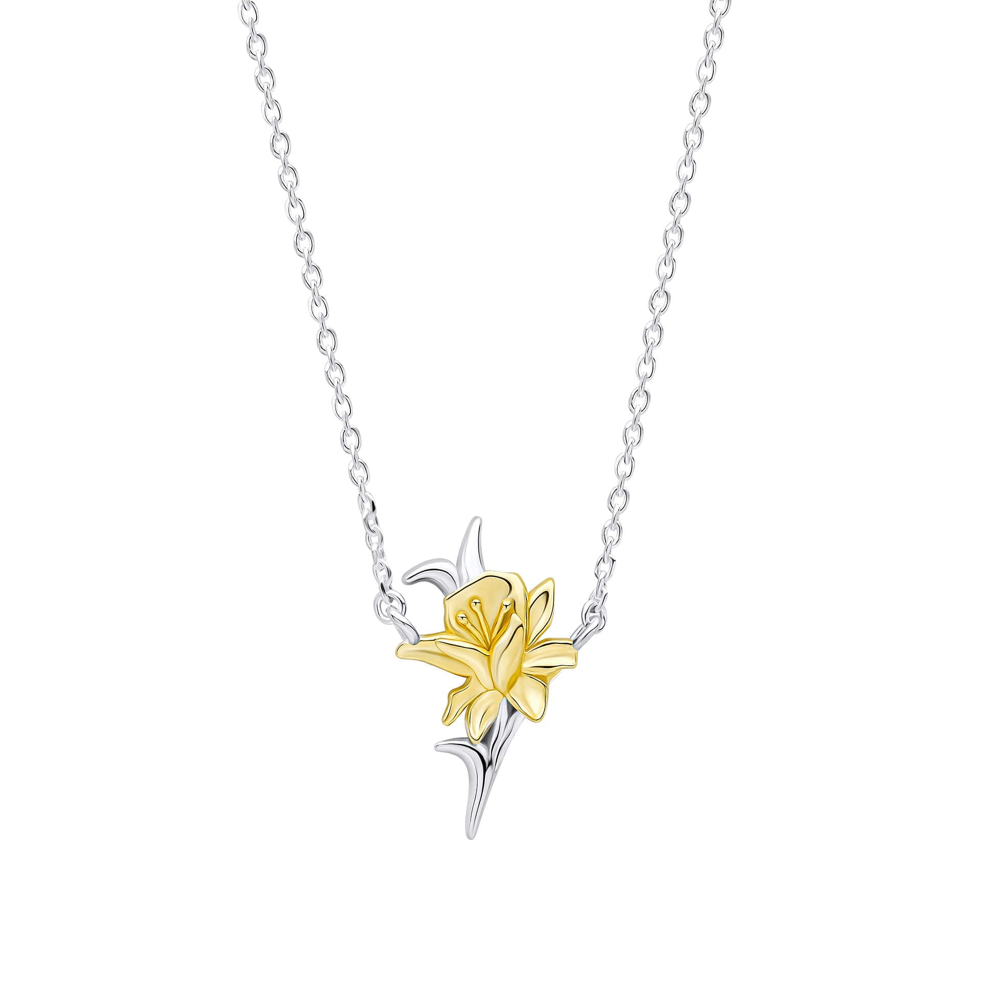 Laura Ashley Heritage Daffodil Necklace – Recycled Silver & Gold Plated