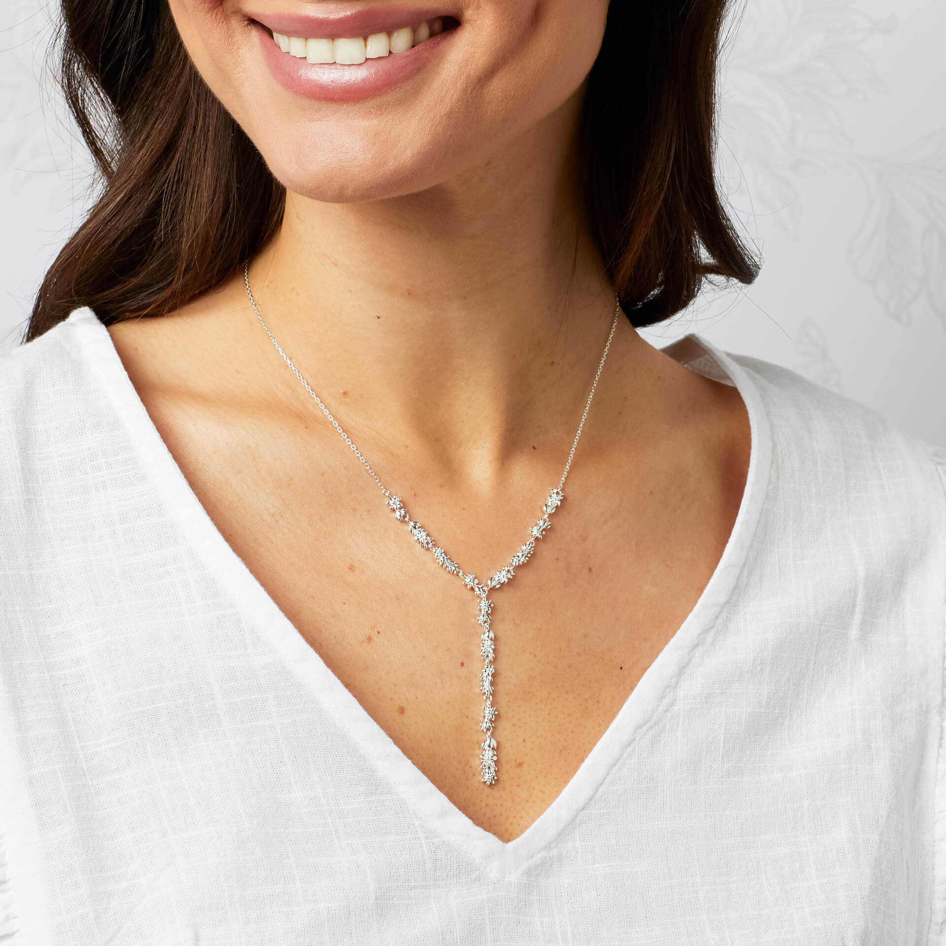 Laura Ashley Naunton Folly Lariat Necklace in Recycled Sterling Silver