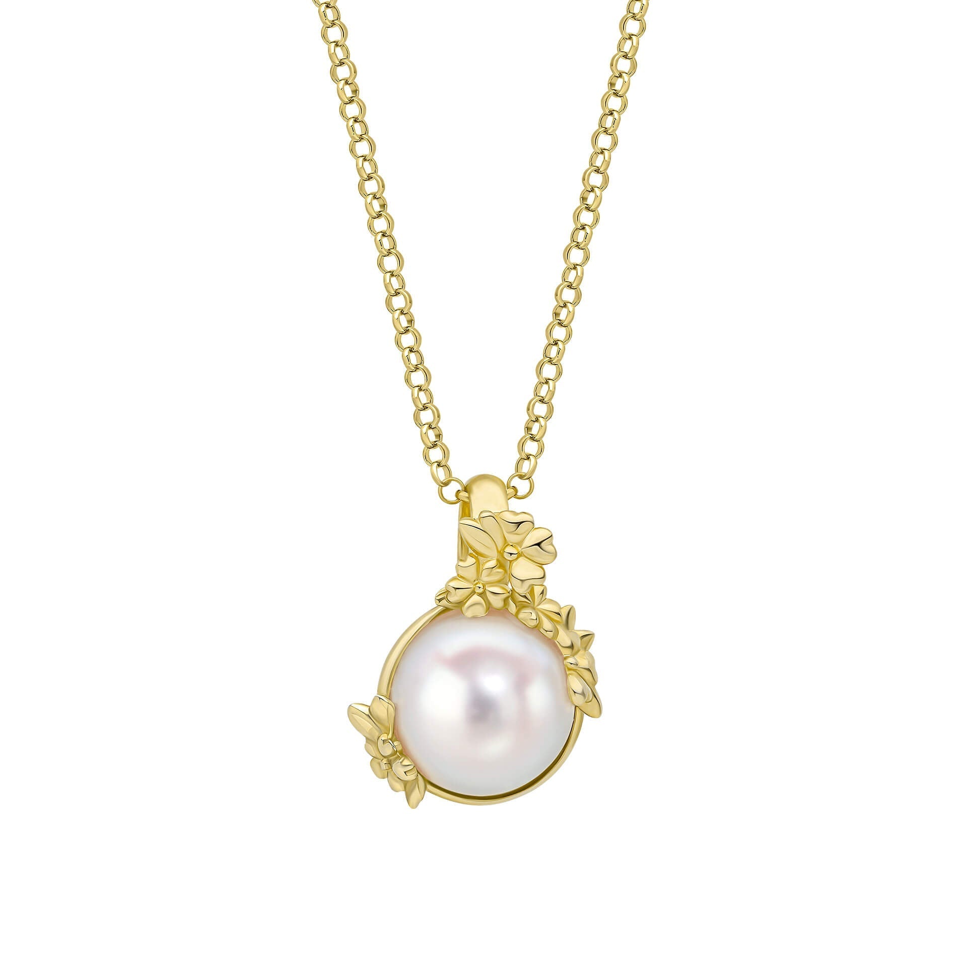 Gecko Jewellery Ickleford Tulips Gold Plated Freshwater Pearl Necklace