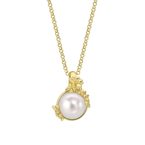 Gecko Jewellery Ickleford Tulips Gold Plated Freshwater Pearl Necklace