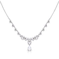 Diamonfire Sterling Silver Teardrop Necklace with Zirconia Stones