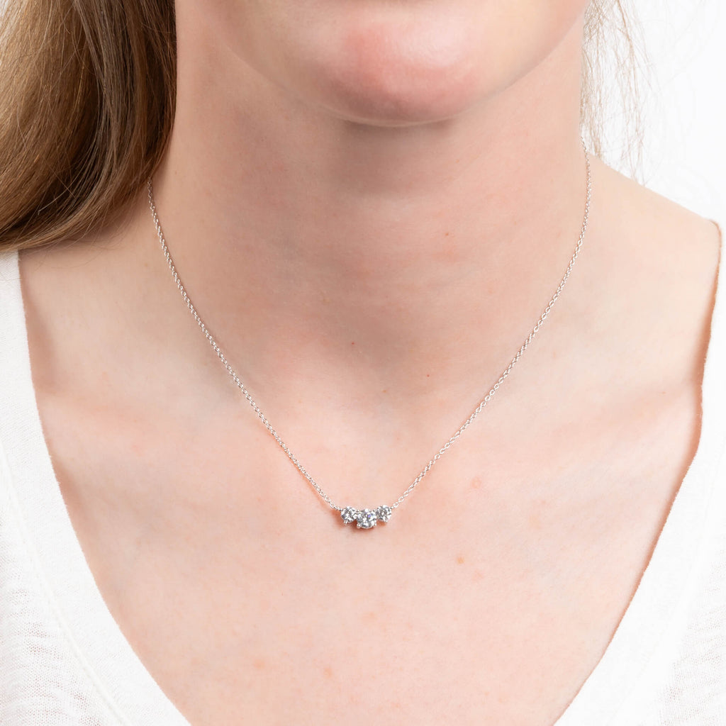 Diamonfire Trio Zirconia Necklace | Sterling Silver Pendant Jewellery