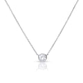 Diamonfire Solitaire Bezel Zirconia Necklace in Sterling Silver