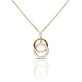 Diamonfire Interlinked Zirconia and Plain Rings Necklace in Silver