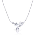 Diamonfire Zirconia Cluster Necklace | Sterling Silver Statement Piece