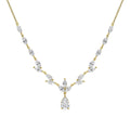 Diamonfire Vine Leaf Necklace | Sterling Silver Teardrop Drop Pendant