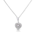 Diamonfire Halo Heart Necklace | Sterling Silver Zirconia Pendant