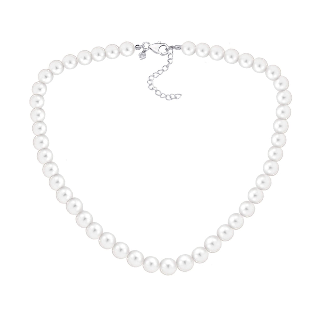Diamonfire Shell Pearl Necklace – Sterling Silver Elegant Jewellery